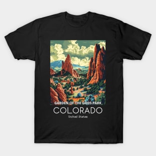 A Vintage Travel Illustration of the Garden of the Gods Park - Colorado - US T-Shirt